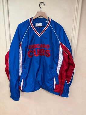 Vintage Chicago Cubs Pullover Jacket~ MLB Genuine Merchandise *Flaws*